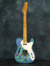Fender Custom Shop 2017 NAMM Limited 50s Telecaster Thinline Blue Flower Top & Blue Sparkle Back Relic_2