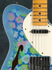 Fender Custom Shop 2017 NAMM Limited 50s Telecaster Thinline Blue Flower Top & Blue Sparkle Back Relic_6