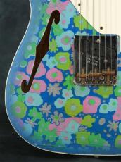 Fender Custom Shop 2017 NAMM Limited 50s Telecaster Thinline Blue Flower Top & Blue Sparkle Back Relic_8