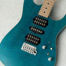 TOM ANDERSON Drop Top w/Special Selection Traditional Flame, Blue Logo -Bora Bora Blue with Binding-