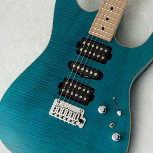 TOM ANDERSON Drop Top w/Special Selection Traditional Flame, Blue Logo -Bora Bora Blue with Binding-