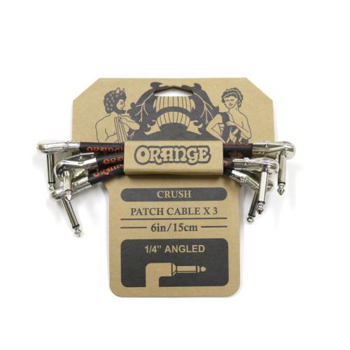 Orange CRUSH Patch Cable×3 6inch/15cm 1/4" Angled CA038【パッチケーブル】【15cm】【3本セット】