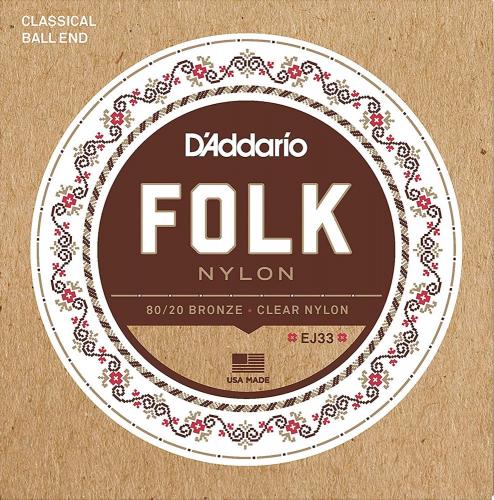 D'addario 【ネコポス or ゆうパケット対象商品】FOLK NYLON EJ33【日本総本店2F在庫品】