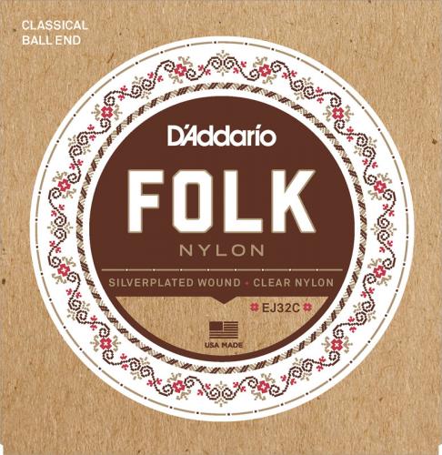 D'addario 【ネコポス or ゆうパケット対象商品】FOLK NYLON EJ32C【日本総本店2F在庫品】