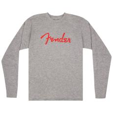 Fender ロングスリーブTシャツ Spaghetti Logo L/S T-Shirt, Heather Gray, Lサイズ