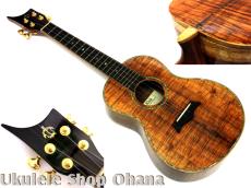 KoaWorks テナー フルカスタム プレミアムグレードカーリーコア #146 中古委託ウクレレ