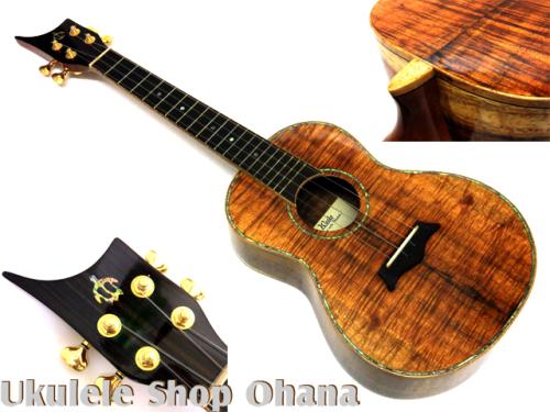 KoaWorks テナー フルカスタム プレミアムグレードカーリーコア #146 中古委託ウクレレ