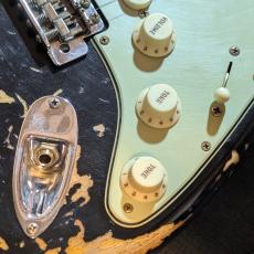 Fender Custom Shop 1963 Stratocaster Super Heavy Relic 2P Selected Ash  -Black over 3TS-【3.45kg】【アッシュボディ】_4