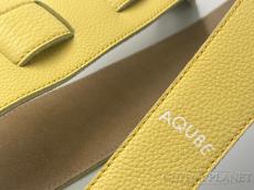 AQUBE SLIM Shrink Guitar Strap M -Yellow/Cappuccino-【Made In JAPAN】_3