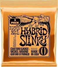ERNIE BALL Hybrid Slinky Nickel Wound Electric Guitar Strings 9-46 Gauge 3pac