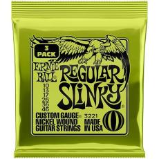 ERNIE BALL Regular Slinky Nickel Wound Electric Guitar Strings 10-46 Gauge 3pac