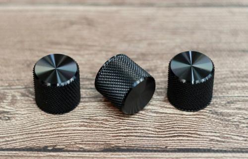 HATA アヤメローレット・ストレートノブ -ALL BLACK- ドット有り《1セット3個入り》