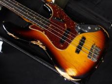 Fender Custom Shop 1961 Jazz Bass Heavy Relic Super Faded Aged 3-Color Sunburst_3