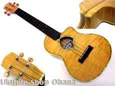 Leilani テナー カッタウェイ シェルホール カーリーメイプル 2000年代製作/中古委託