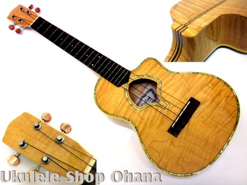 Leilani テナー カッタウェイ シェルホール カーリーメイプル 2000年代製作/中古委託