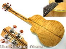 Leilani テナー カッタウェイ シェルホール カーリーメイプル 2000年代製作/中古委託_2