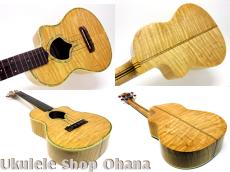 Leilani テナー カッタウェイ シェルホール カーリーメイプル 2000年代製作/中古委託_3