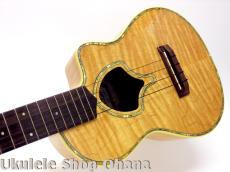 Leilani テナー カッタウェイ シェルホール カーリーメイプル 2000年代製作/中古委託_6