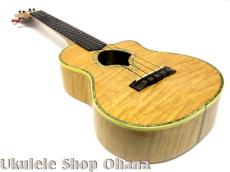 Leilani テナー カッタウェイ シェルホール カーリーメイプル 2000年代製作/中古委託_8