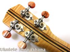 Leilani テナー カッタウェイ シェルホール カーリーメイプル 2000年代製作/中古委託_13