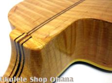 Leilani テナー カッタウェイ シェルホール カーリーメイプル 2000年代製作/中古委託_15