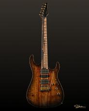 Shue Guitars Modern DT Koa Top Natural Burst Gold Hardware w/Iron Wood Neck_2