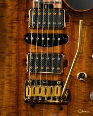 Shue Guitars Modern DT Koa Top Natural Burst Gold Hardware w/Iron Wood Neck_4
