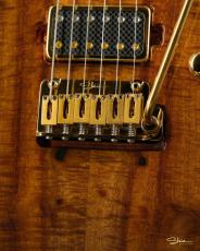 Shue Guitars Modern DT Koa Top Natural Burst Gold Hardware w/Iron Wood Neck_5