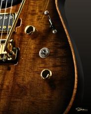 Shue Guitars Modern DT Koa Top Natural Burst Gold Hardware w/Iron Wood Neck_6