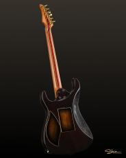 Shue Guitars Modern DT Koa Top Natural Burst Gold Hardware w/Iron Wood Neck_8