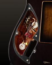 Shue Guitars Modern DT Koa Top Natural Burst Gold Hardware w/Iron Wood Neck_11
