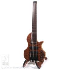 Charo's CH-B5 Compact Headless Bass (Full Cover Flame Redwood Top / Hard Maple Neck)_2