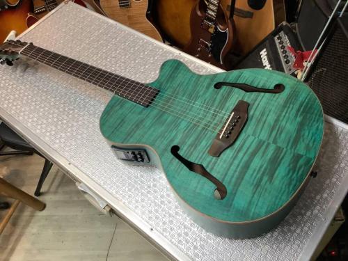 ARIA FET-F2 STBL Stained Blue Fホール エレアコ サテン