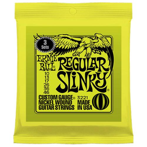 ERNIE BALL 3221 Regular Slinky 10-46 レギュラースリンキー 3セットエレキギター弦 お買い得な3パック