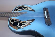 Ovation Super Adamas 1687-8 / Blue・Deep Bowl・Non Cutaway・Double Adamas Epaulet・Clear guard・Carbon Graphite Top・Lyrachord Side and Back・Wood knob・Stereo out 【With Original Brown Case】 1984年製_11