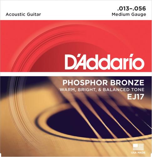D'addario EJ17 フォスファーブロンズ 13-56 ミディアムアコースティックギター弦