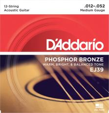 D'addario EJ39 フォスファーブロンズ 12-52 12-String ミディアム12弦アコースティックギター弦