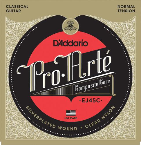 D'addario EJ45C シルバーワウンド クリアナイロン ノーマルテンションプロアルテ コンポサイト クラシックギター弦
