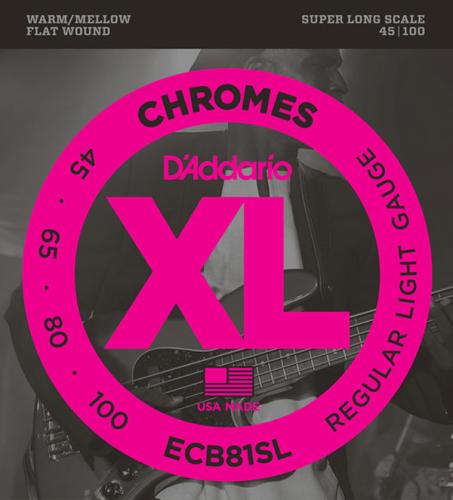 D'addario ECB81SL フラットワウンド 45-100 レギュラーライトスーパーロングスケール エレキベース弦