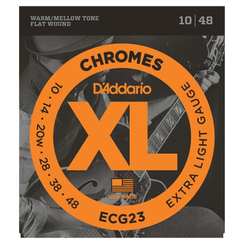 D'addario ECG23 フラットワウンド 10-48 エクストラライトエレキギター弦 3弦巻弦