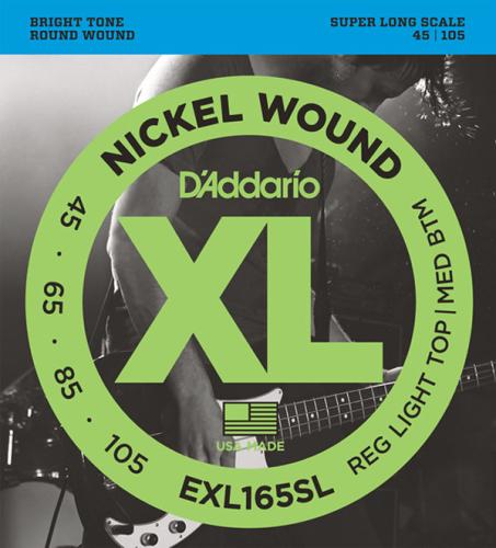 D'addario EXL165SL ニッケル 45-105 レギュラーライトトップミディアムボトム Super Longスーパーロングスケール エ