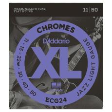 D'addario ECG24 フラットワウンド 11-50 ジャズライトエレキギター弦 3弦巻弦
