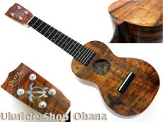 tkitki Ukulele [ECO-S Koa/limited Edition HONU] ソプラノ ハワイアンカーリーコア #1488