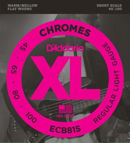 D'addario ECB81S フラットワウンド 45-100 レギュラーライトショートスケール エレキベース弦
