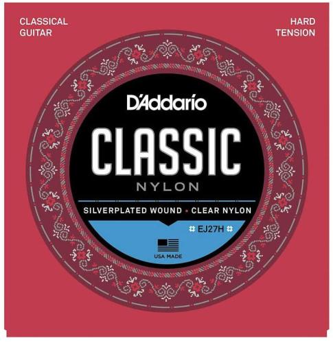 D'addario EJ27H シルバーワウンド クリアナイロン ハードテンションスチューデントクラシック クラシックギター弦