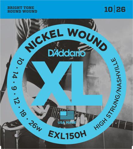 D'addario EXL150H 10-26 ナッシュビルチューニング用12弦エレキギター弦 副弦6本のみ