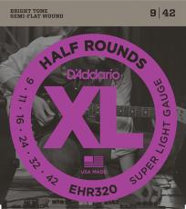 D'addario EHR320 セミフラットワウンド 09-2 スーパーライトハーフラウンド エレキギター弦