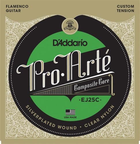 D'addario EJ25C シルバーワウンド クリアナイロンコンポジット カスタムテンションプロアルテ フラメンコギター弦