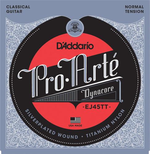 D'addario EJ45TT ダイナコアシルバーワウンド チタニウム ノーマルテンションプロアルテ クラシックギター弦