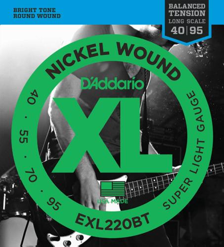 D'addario EXL220BT ニッケル 40-95 スーパーライト バランスドテンションエレキベース弦